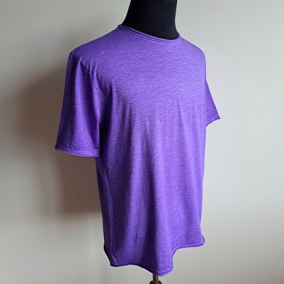 NEW Gionfriddo Men's Italian 100% Cotton Crew Neck Purple T-shirt Size L - Picture 2 of 13